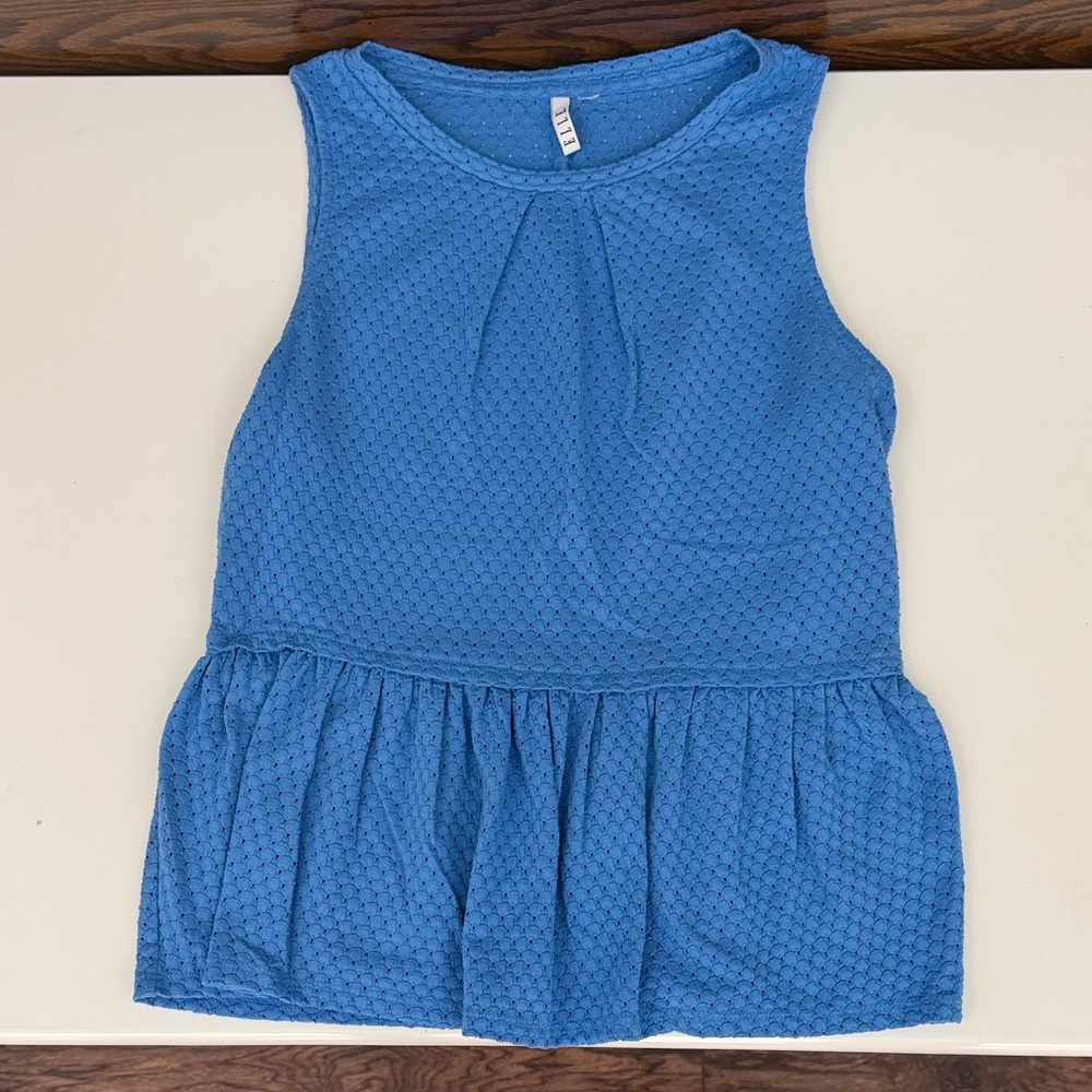 Elle Blue Textured Tank Top